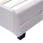 Linen Fabric King Deluxe Bed Frame Beige