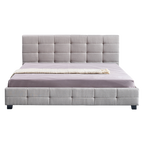 Linen Fabric King Deluxe Bed Frame Beige