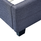 Linen Fabric King Deluxe Bed Frame Grey