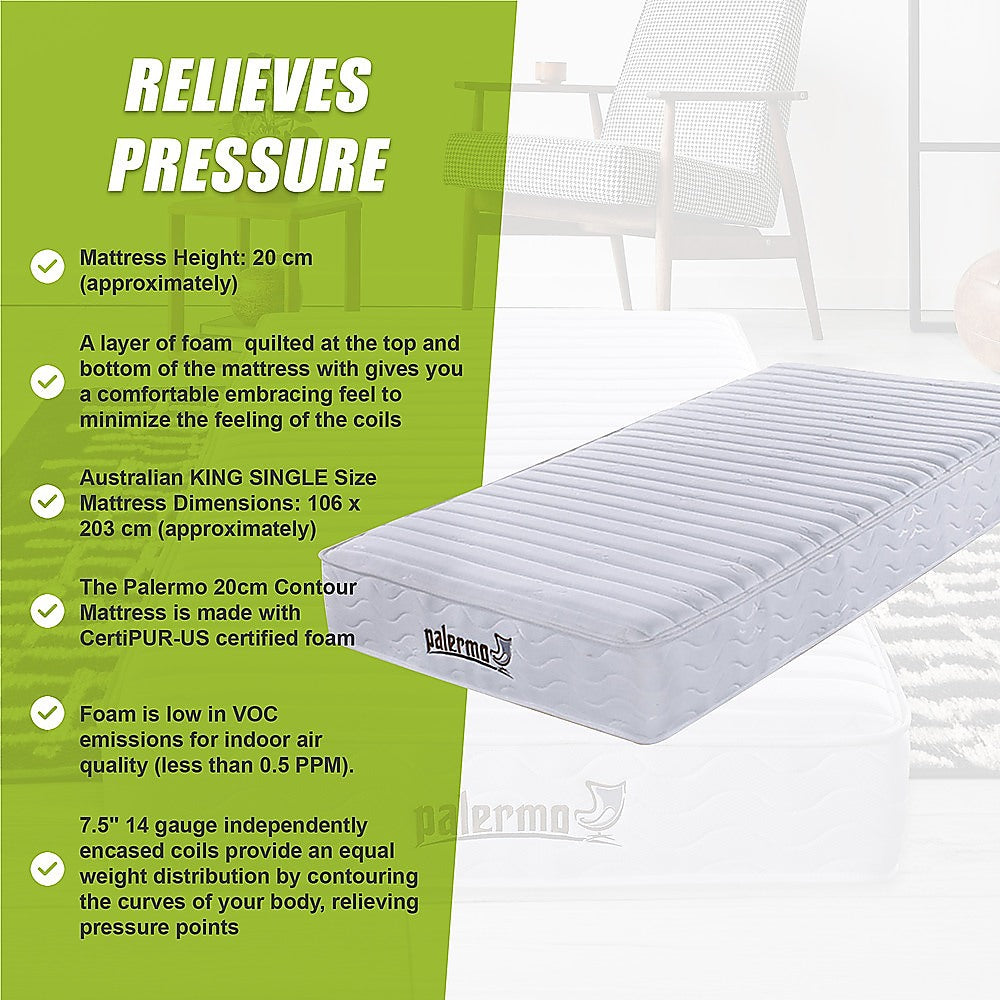 Palermo Contour 20cm Encased Coil Mattress
