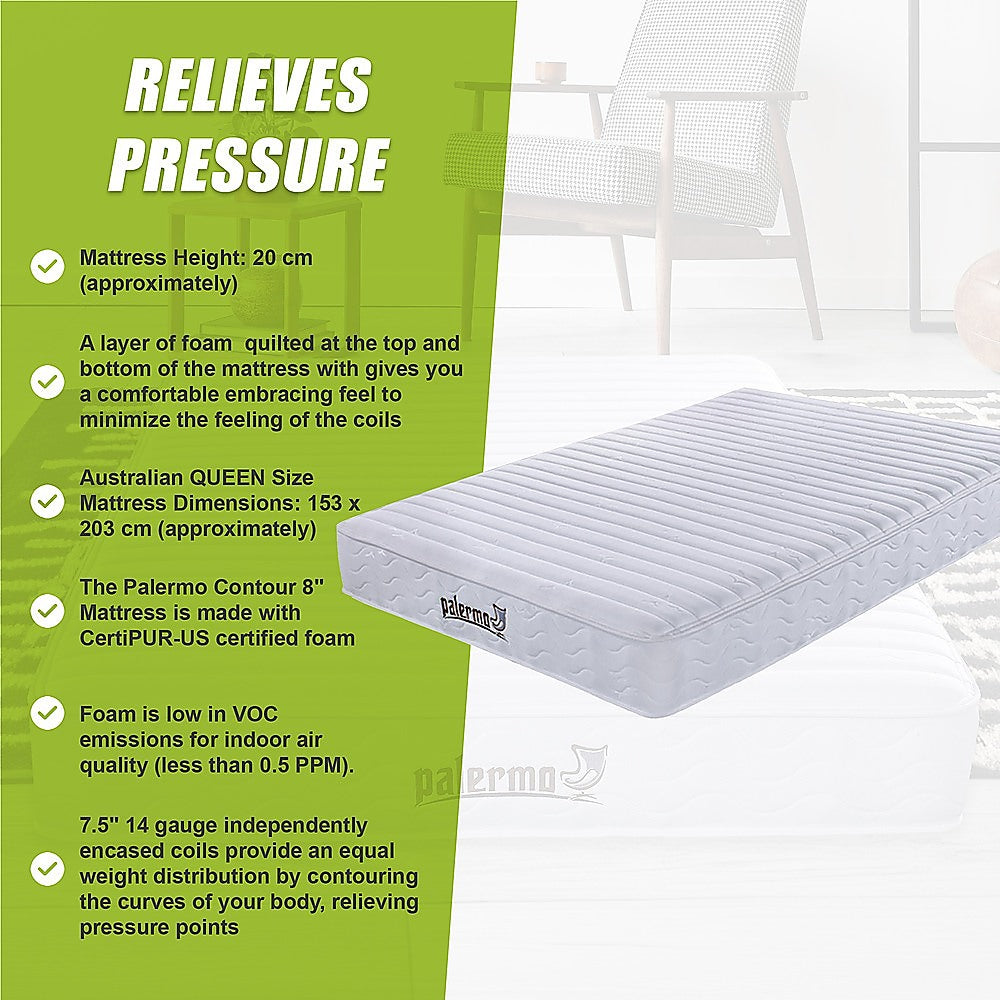 Palermo Contour 20cm Encased Coil Mattress