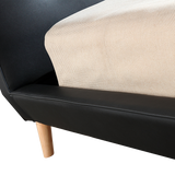 Double PU Leather Deluxe Bed Frame Black