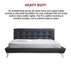 King PU Leather Deluxe Bed Frame Black