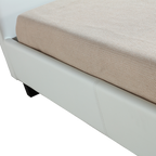 King Single PU Leather Bed Frame White