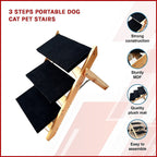 Portable 3-Step Pet Stairs for Easy Access