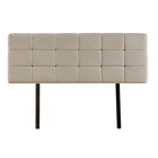 Linen Fabric Double Bed Deluxe Headboard Bedhead - Beige
