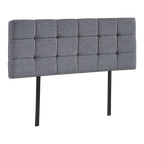 Linen Fabric Double Bed Deluxe Headboard Bedhead - Grey