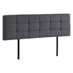 Linen Fabric King Bed Deluxe Headboard Bedhead - Grey