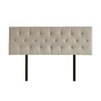 Linen Fabric Queen Bed Deluxe Headboard Bedhead - Beige