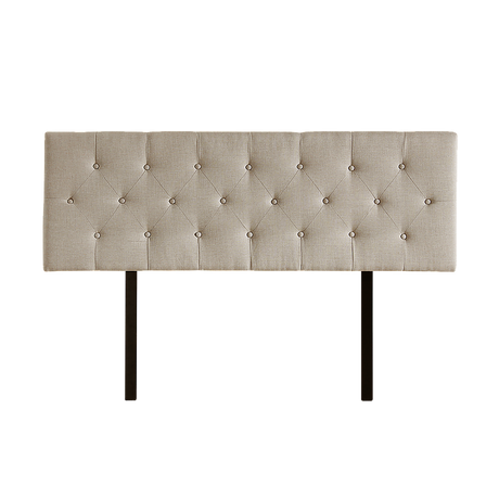 Linen Fabric Queen Bed Deluxe Headboard Bedhead - Beige