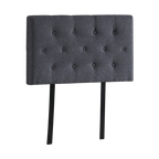 Linen Fabric Single Bed Deluxe Headboard Bedhead - Grey