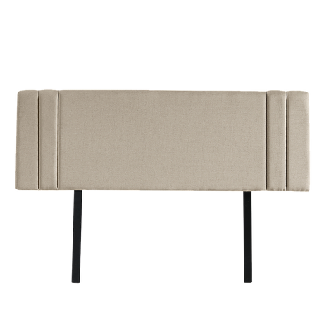 Linen Fabric Double Bed Deluxe Headboard Bedhead - Beige