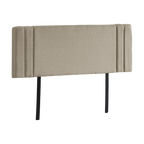 Linen Fabric Queen Bed Deluxe Headboard Bedhead - Beige