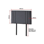 Linen Fabric Single Bed Deluxe Headboard Bedhead - Grey