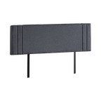 Linen Fabric King Bed Deluxe Headboard Bedhead - Grey