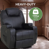 Palermo 360° Swivel Massage Sofa Chair Recliner with Heating Function