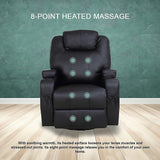 Palermo 360° Swivel Massage Sofa Chair Recliner with Heating Function