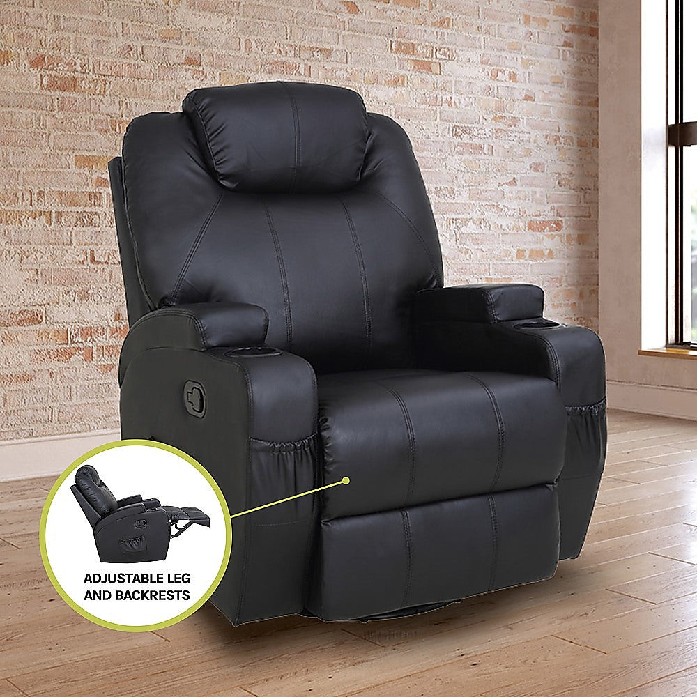 Palermo 360° Swivel Massage Sofa Chair Recliner with Heating Function