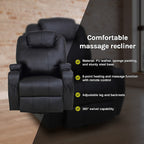 Palermo 360° Swivel Massage Sofa Chair Recliner with Heating Function