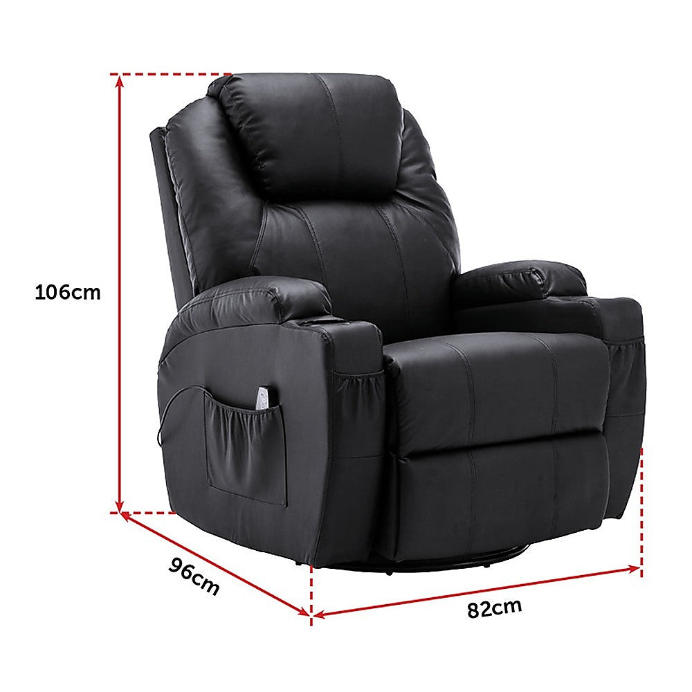 Palermo 360° Swivel Massage Sofa Chair Recliner with Heating Function