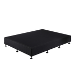 Palermo King Single Ensemble Bed Base Midnight Black Linen Fabric