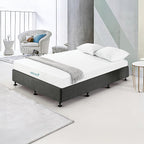 Palermo King Single Ensemble Bed Base Platinum Graphite Linen Fabric