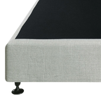 Palermo King Single Ensemble Bed Base Platinum Light Grey Linen Fabric