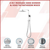 Allure Home 2-in-1 Massage Shower Mixer