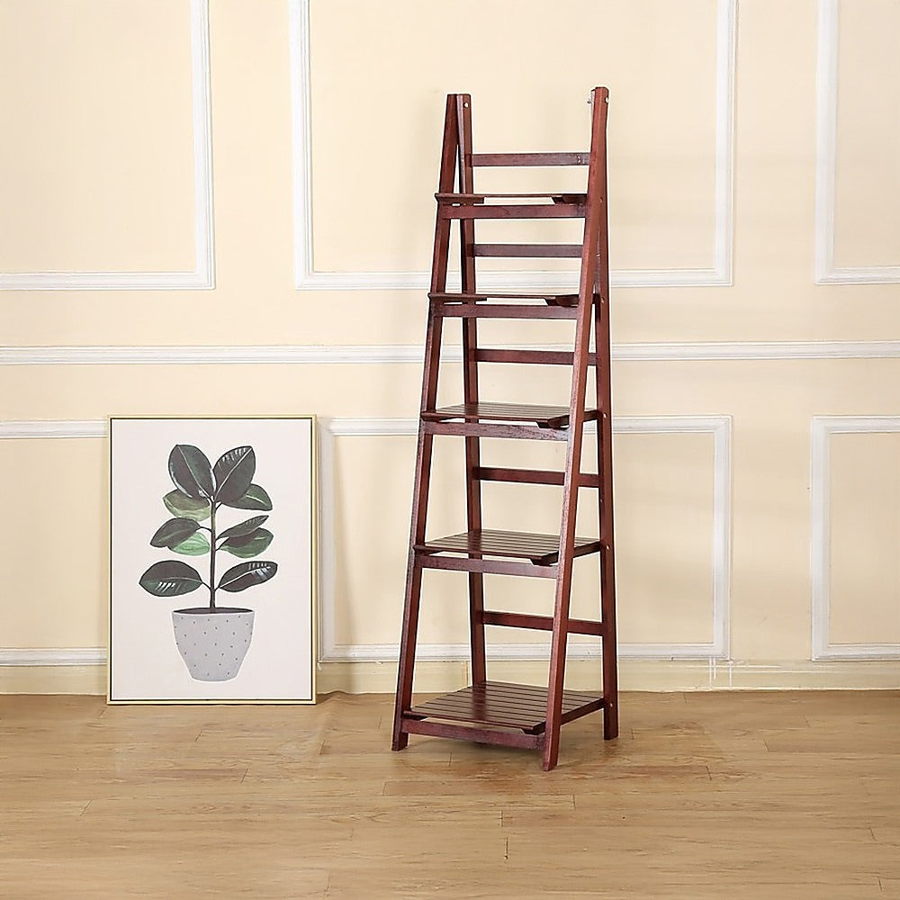 5-Tier Elegant Wooden Ladder Shelf
