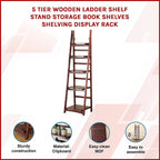 5-Tier Elegant Wooden Ladder Shelf