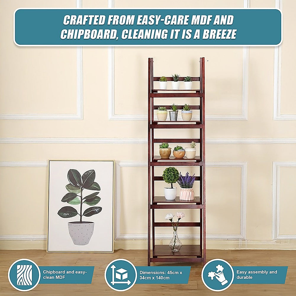 5-Tier Elegant Wooden Ladder Shelf