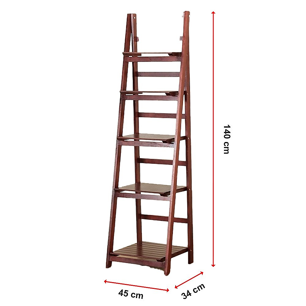 5-Tier Elegant Wooden Ladder Shelf