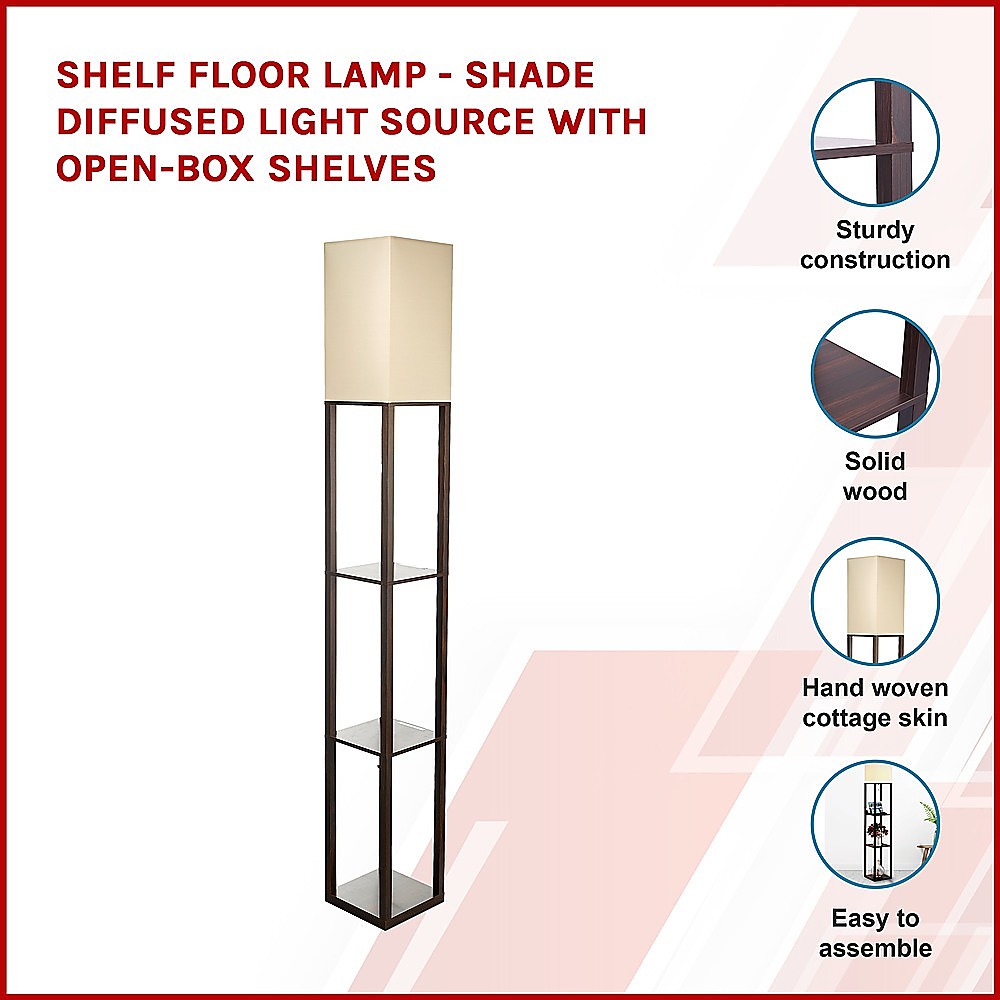 Elegant Shelf Floor Lamp with Diffused Light