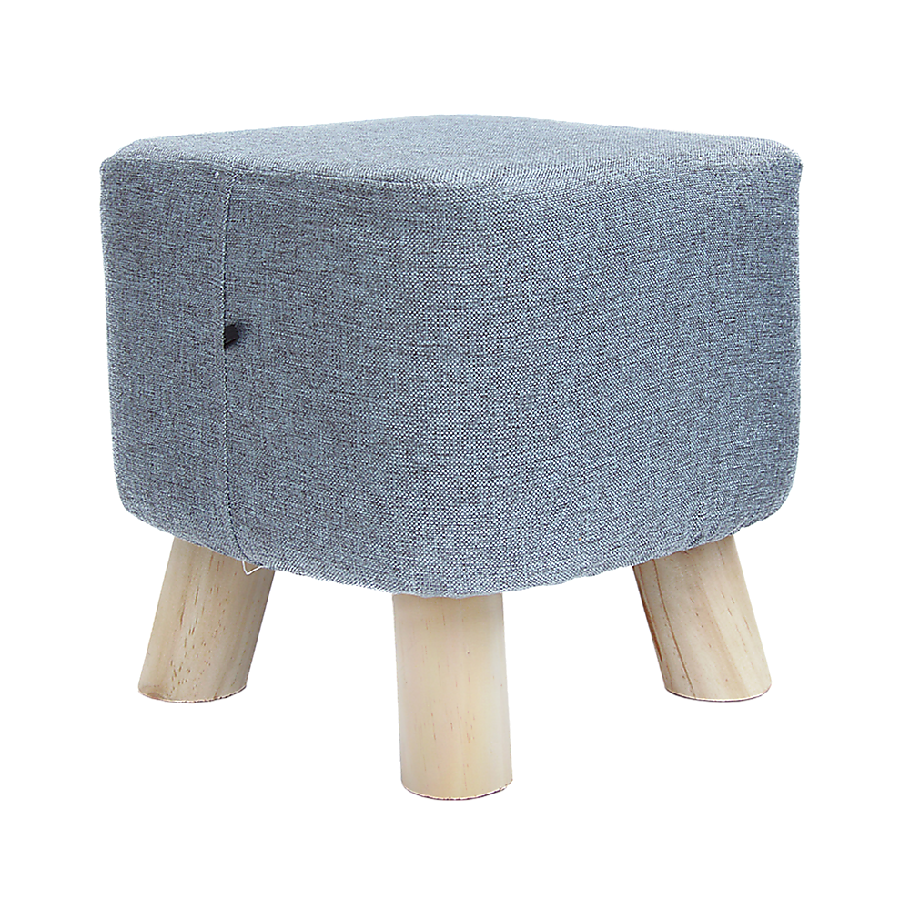 Randy Travis Machinery Grey Fabric Ottoman