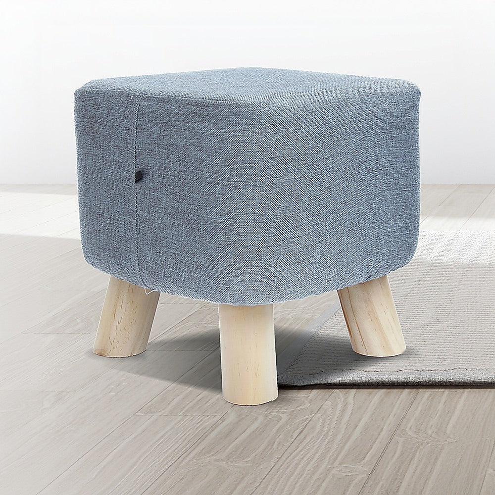 Randy Travis Machinery Grey Fabric Ottoman
