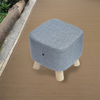 Randy Travis Machinery Grey Fabric Ottoman