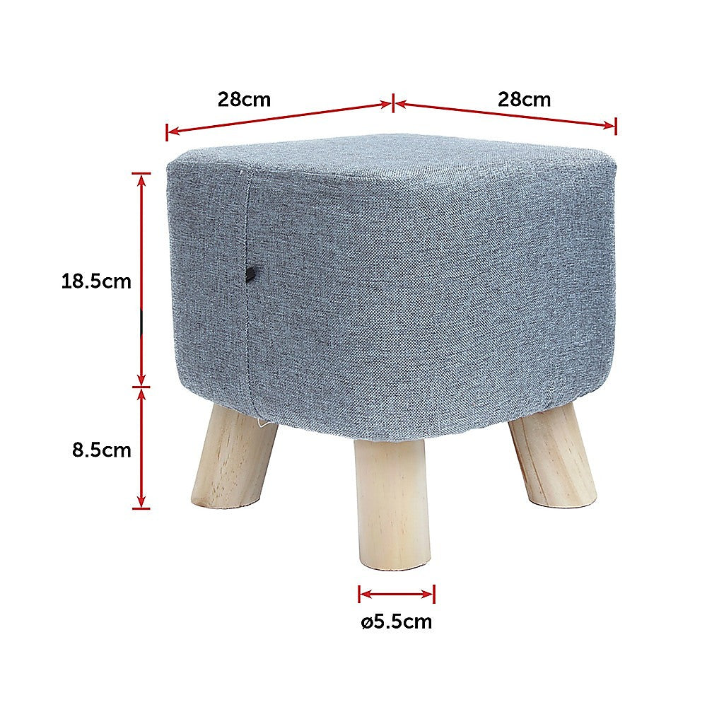 Randy Travis Machinery Grey Fabric Ottoman
