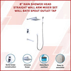 Luxurious 8" Rain Shower Head Mixer Set