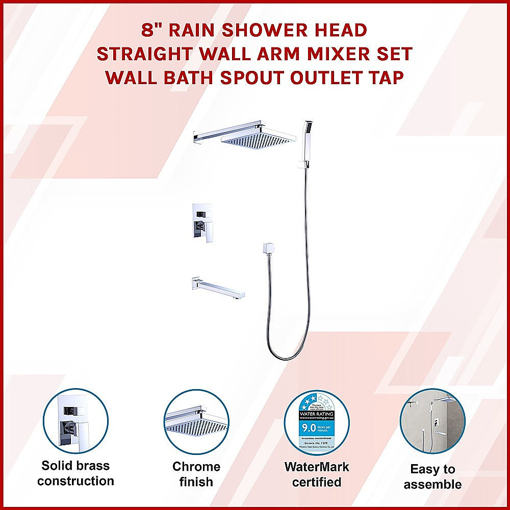 Luxurious 8" Rain Shower Head Mixer Set