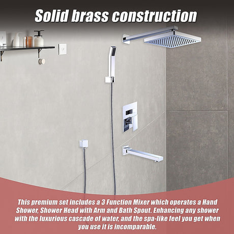 Luxurious 8" Rain Shower Head Mixer Set