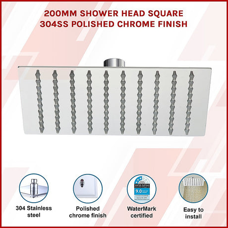 Della Francesca 200mm Polished Chrome Shower Head