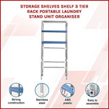 Three-Tier Portable Laundry Storage Rack