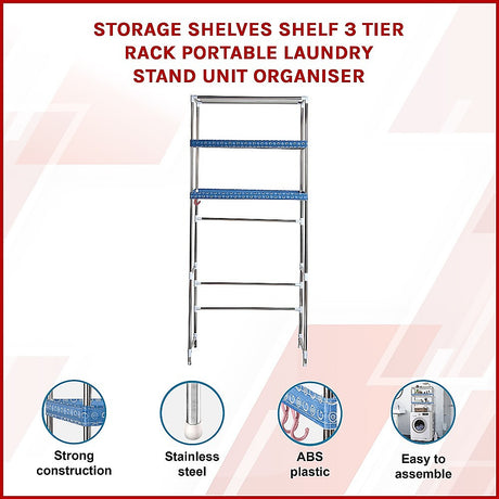 Three-Tier Portable Laundry Storage Rack