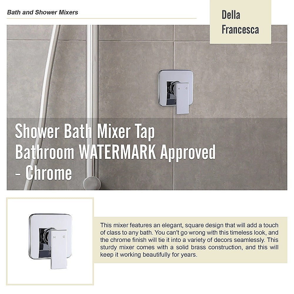 Shower Bath Mixer Tap Bathroom WATERMARK Approved - Chrome
