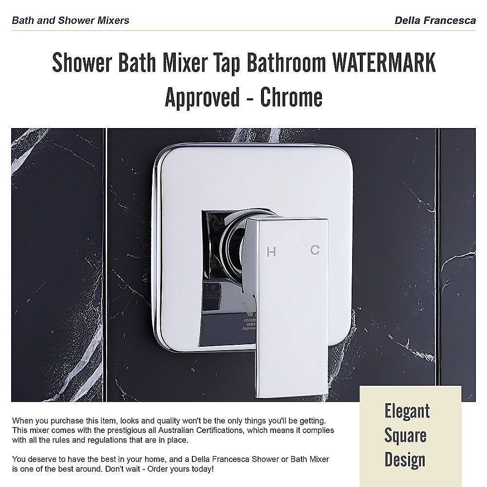 Shower Bath Mixer Tap Bathroom WATERMARK Approved - Chrome