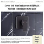 Shower Bath Mixer Tap Bathroom WATERMARK Approved - Electroplated Matte Black