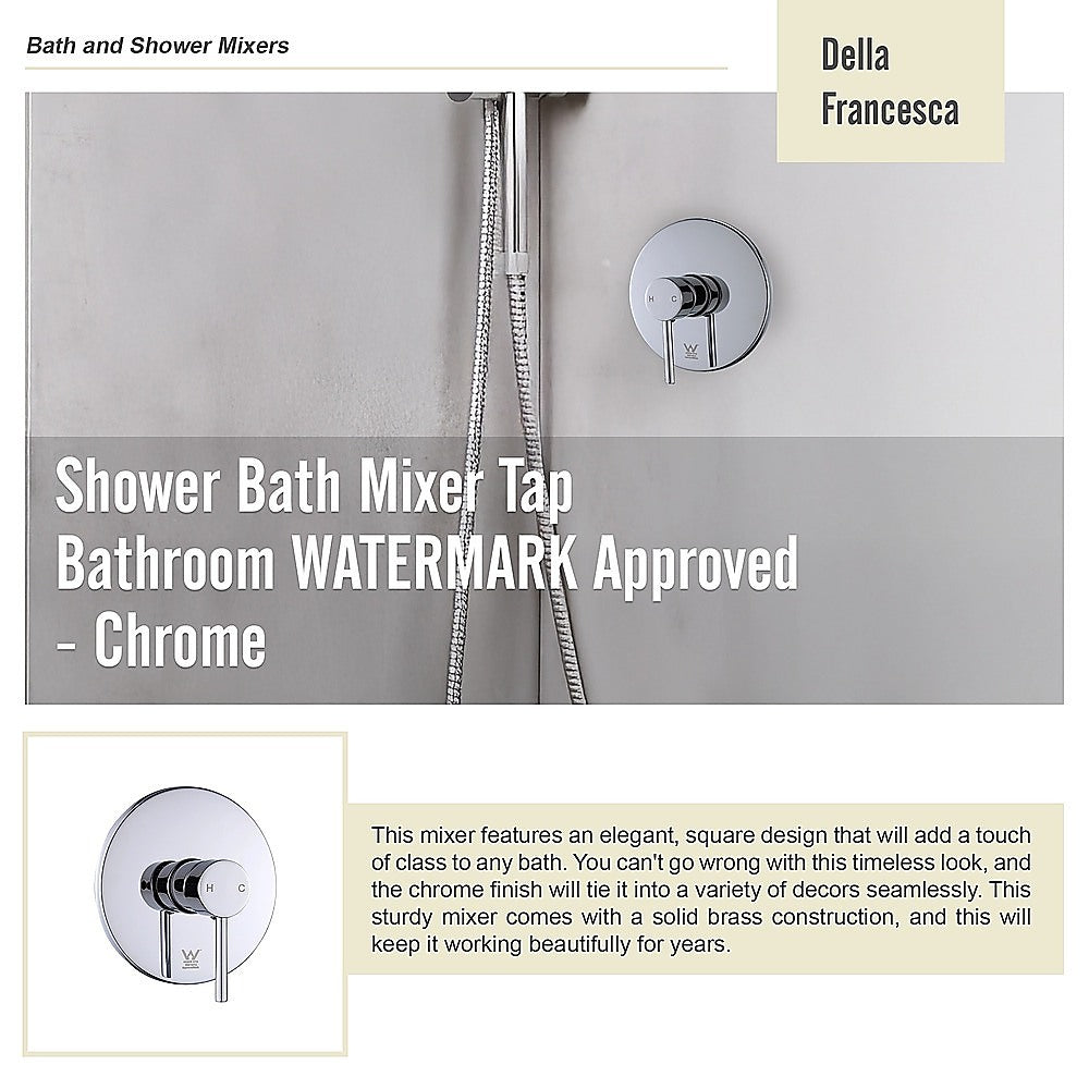 Shower Bath Mixer Tap Bathroom WATERMARK Approved - Chrome