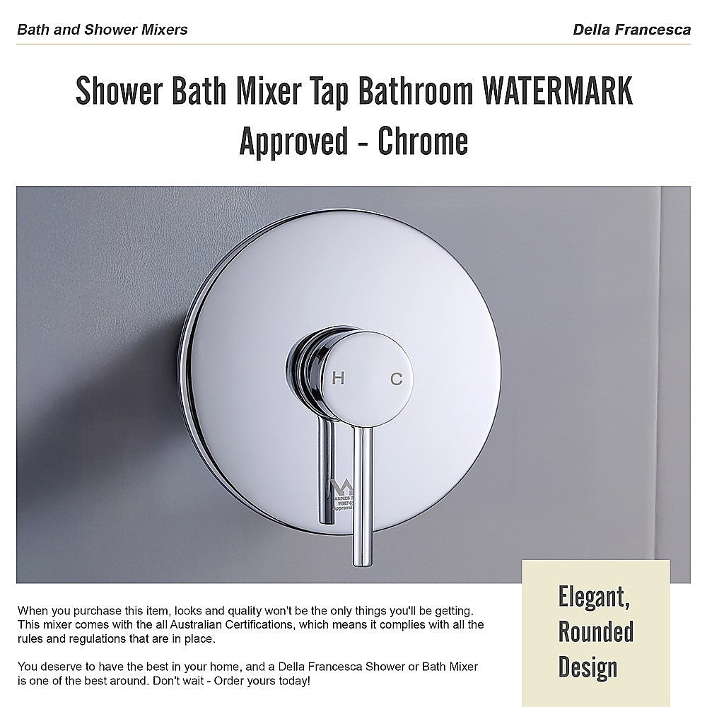 Shower Bath Mixer Tap Bathroom WATERMARK Approved - Chrome