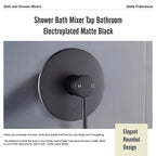 Shower Bath Mixer Tap Bathroom Electroplated Matte Black