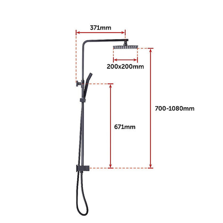 WELS 8" Dual Rain Shower Head Set
